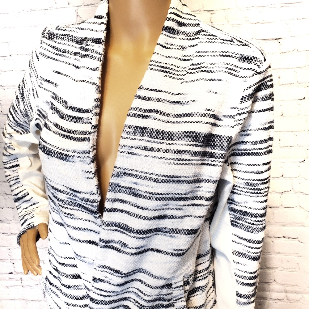 Lou & Grey (anthro) grey&white open front cardigan